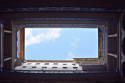 looking up worm's eye view photography of the building budapest